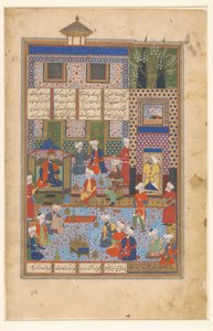 Rustam jättää hyvästit Shah Kai Khusraulle tekijältä Husain Mirza Baiqara van Herat (manner of)