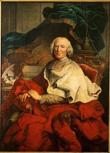 Kardinaali Andre-Hercule de Fleury, kuningas Ludvig XV:n pääministeri... (öljy kankaalle) tekijältä Hyacinthe (studio of) Rigaud