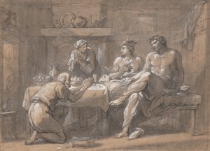 Jupiter ja Merkurius Bauciksen ja Philemonin talossa, 1700-luku. tekijältä Hyacinthe Collin de Vermont