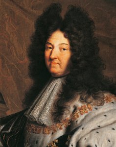Ludvig XIV:n muotokuva Ranskasta, joka tunnetaan nimellä Ludvig Suuri tai Aurinkokuningas (1638-1715), Hyancinthe Rigaudin (1659-1743) maalaus