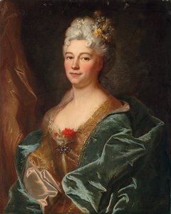 Marquise de la Mesangeren muotokuva, os. Marguerite de Rambouillet tekijältä Hyacinthe Francois Rigaud