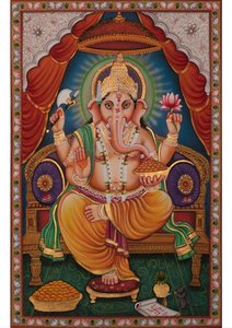 Lord Ganesha valtaistuimellaan