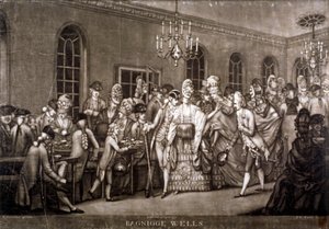 Näkymä tungosta huoneesta Bagnigge Wellsissä, Lontoossa, 1772. tekijältä IR Smith