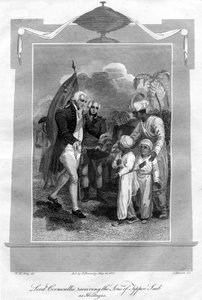 Lordi Cornwallis 1738-1805 otti Tippoo Saibin pojat panttivankeiksi, 1816.