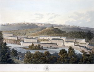 Lanarkin kaupunki, View of Scotlandista, 1824-25 (värillinen akvatinta) tekijältä I after Clark