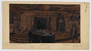 Taustalla kaivostyöläisten lounas, 1866. tekijältä Ignace Francois Bonhomme