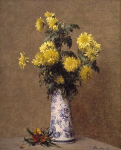 Krysanteemit tekijältä Ignace Henri Jean Fantin Latour
