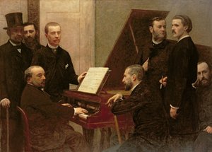 Pianon ympärillä, 1885 tekijältä Ignace Henri Jean Fantin-Latour