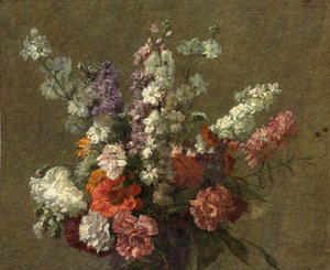 Delphiniumit; Larkspur, 1899 tekijältä Ignace Henri Jean Fantin Latour