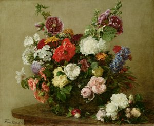 Ranskalaiset ruusut ja pionit, 1881 tekijältä Ignace Henri Jean Fantin-Latour