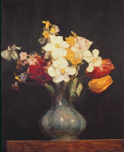 Narsissi ja tulppaanit, 1862 tekijältä Ignace Henri Jean Fantin-Latour