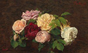 Nizzan ruusut pöydällä tekijältä Ignace Henri Jean Fantin Latour
