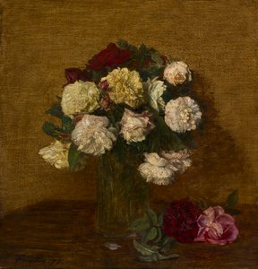 Ruusuja maljakossa, 1878. tekijältä Ignace Henri Jean Fantin Latour