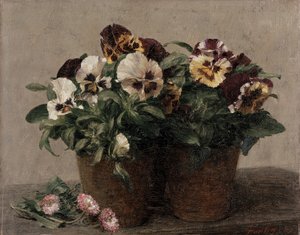 Orvokkien ja päivänkakkaraiden asetelma, 1889