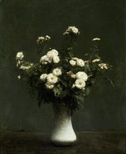 Krysanteemien maljakko, 1871 tekijältä Ignace Henri Jean Fantin Latour