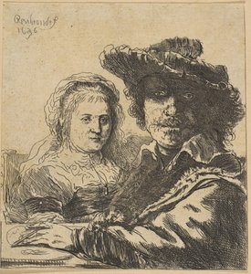 Rembrandt ja hänen vaimonsa kopio, 1786-1844.