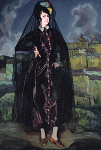 Anita Ramirezin muotokuva mustassa, 1916 tekijältä Ignacio Zuloaga y Zabaleta