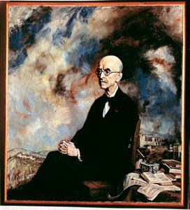 Manuel de Fallan (1876-1946), espanjalaisen säveltäjän muotokuva tekijältä Ignacio Zuloaga y Zabaleta