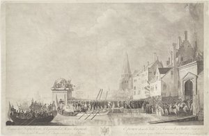 Aankomst van Napoleon Josephine te Antwerpenissä, 1803 Napoleon Suuren ja hänen Auguste-puolisonsa saapuminen Antwerpenin kaupunkiin 18. heinäkuuta 1803 (otsikko esineessä) tekijältä Ignatius Joseph van den Berghe