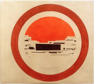Luonnos suprematistisesta posliinimaalauksesta