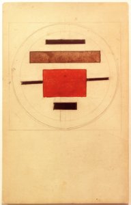 Luonnos suprematistisesta posliinimaalauksesta