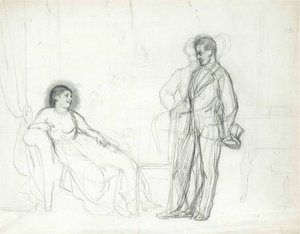 Adelina Patti (1843-1919) Violettana Giuseppe Verdin oopperassa La traviata par Repin, Ilja Jefimovich (1844-1930), 1860-luvun loppu - 1870-luvun alku - Kynä paperille - Konstantinuksen palatsi, Pietari tekijältä Ilya Efimovich Repin