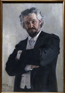 Aleksanteri Veržbilovitšin muotokuva (Verzhbilovic, Verzhibilovic, Vierzbilovich, Wierzbillowicz, Wierzbilovich, Wierzbilovicz, Wierzbilowicz) (1850-1911), violoncelliste russe, en 1895. Peinture de Ilia Repvichine (Iefimovitš19)1 (Iefimovitš14) tekijältä Ilya Efimovich Repin