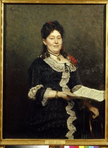 Muotokuva sopraanolaulaja Alexandra Molasesta (1845-1929). (Oopperalaulaja A. Molasi muotokuva). Ilja Jefimovitš Repinin (Ilia Repin) (1844-1930) maalaus öljy kankaalle tekijältä Ilya Efimovich Repin