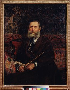 Portrait du peintre Aleksei Bogolyubov (Bogolyubov y Bogolyubov) (1824-1896). Peinture de Ilja Jefimovitš Repin (Ilja Repine) (1844-1930), huile herra toile tekijältä Ilya Efimovich Repin