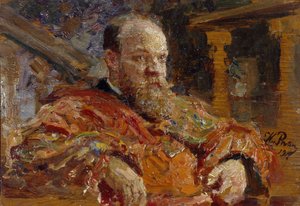Pavel Viktorovich Delarovin muotokuva 1851-1913, 1910 tekijältä Ilya Efimovich Repin