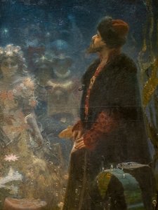 SADKO VEDENALAISESSA KUNINGASKUNNASSA (yksityiskohta) tekijältä Ilya Efimovich Repin