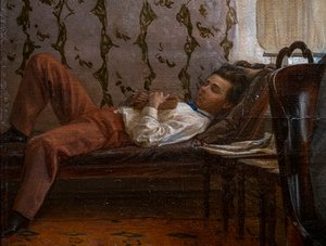 OPISKELIJAT VALMISTUVAT KOKEEEN (yksityiskohta) tekijältä Ilya Efimovich Repin