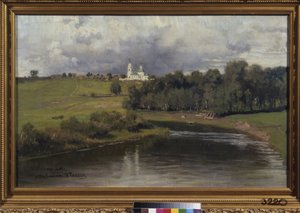 Näkymä Varvarinon kylästä (Venäjä). Ilja Repinin (Ilia Repin) (1844-1930) maalaus öljy kankaalle tekijältä Ilya Efimovich Repin