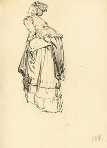 Nainen mekossa takaapäin, c. 1872-1875 tekijältä Ilya Efimovich Repin