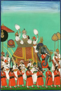 Rajah of Jodhpur ratsastaa norsulla, n. 1780