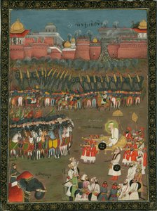 Mughal-keisari Aurangzebin Golkondan valloitus vuonna 1687, noin 1760