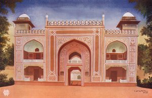Agra: Etmadudowlan mausoleumin portti (värikuva). tekijältä Indian photographer