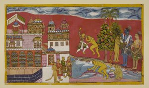 Lisää 15296 (2) f.16r, Takaisin Kiskindhan palatsin ulkopuolelle tekijältä Indian School