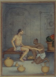 Lisää 27255 fol.208v Mies Ghulam-palvelijansa kanssa, eversti James Skinnerin (1778-1841) kokoamasta Tashrih al-aqvamista 1825 (guassi paperilla) tekijältä Indian School