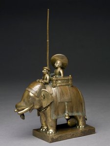 Upseeri ratsastaa norsulla, 1795 (messinki)