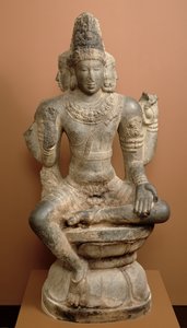 Brahma, Chola-dynastia (graniittia, jossa on jälkiä gessosta ja punaisesta pigmentistä)