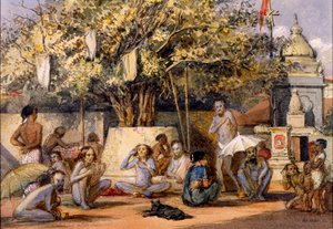 Byragis, hindujen uskonnolliset petturit valmistautuvat festivaaleille, Beach Candy, Bombay tekijältä Indian School