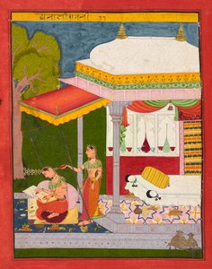 Dhanasri Ragini, folio Ragamalassa, n tekijältä Indian School