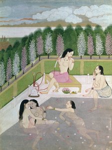 Tyttöjen kylpeminen, Pahari-tyyli, Kangra-koulu, Himachal Pradesh, 1700-luku