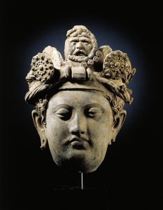 Gandharan bodhisattvan pää tekijältä Indian School