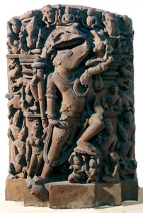 Intialainen taide: Hindu-jumala Vishnu villisian muodossa. Khajurahosta Intiasta. Chandela-kausi tekijältä Indian School