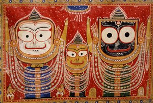 Jagannath, maalattu talon seinälle (seinämaalaus) tekijältä Indian School