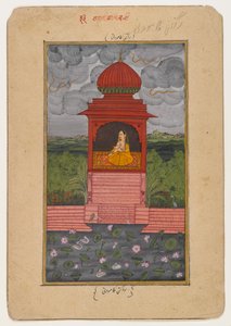 Kamodani Ragini, sivu hajautetusta Ragamala-sarjasta, n.1800 (wc paperilla) tekijältä Indian School