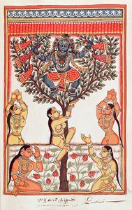Krishna varastaa Yamuna-joessa uivien gopien vaatteita (wc paperilla) tekijältä Indian School