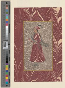 Lady Carrying a Peacock, Bijapur, n. 1660 tekijältä Indian School